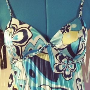 Floral satin dress size 4